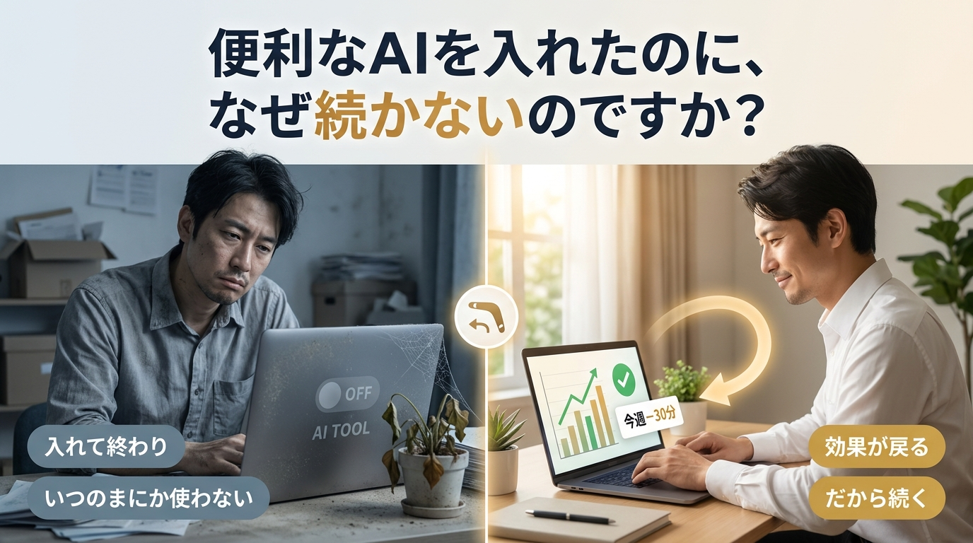 便利なAIを入れたのに、なぜ続かないのですか？